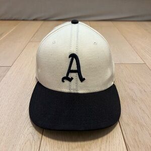 New Era “A” Cooperstown Collection 59FIFTY Fitted Hat/Cap (Navy/White, 7 1/8)